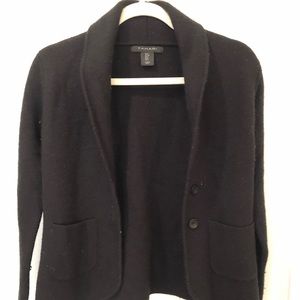 Tahari Black Acrylic and Wool Blazer.